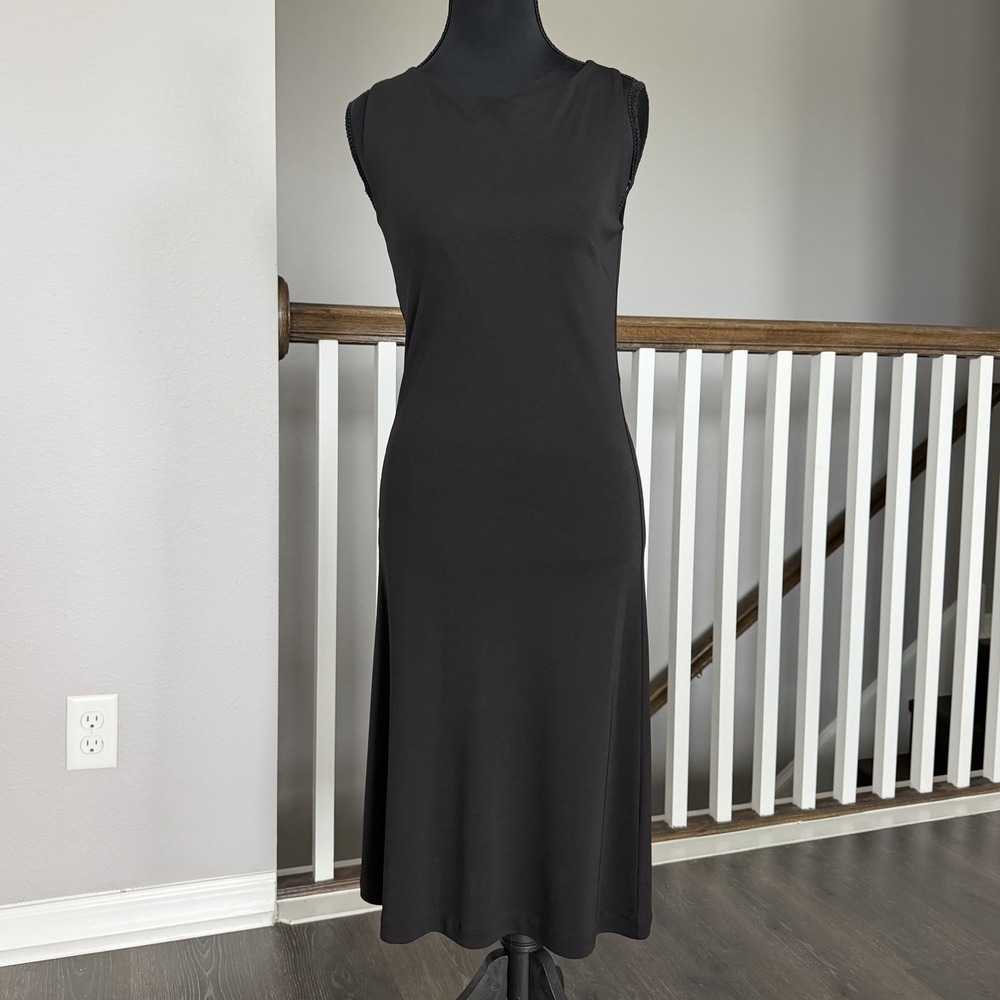 Limited Y2K Sleeveless Cocktail Dress Black XS LBD Office Drape Back Whimsigoth